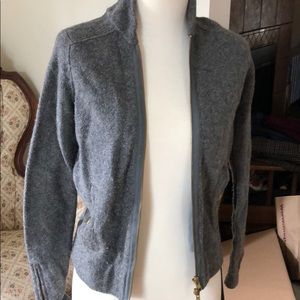 Grey with gold elements zipper sweater